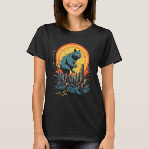 Camiseta Catzilla japonesa de sol vintage 2