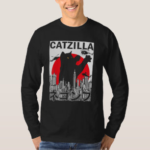 Camiseta Catzilla japonesa estilo japonés de atardecer Gato
