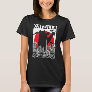 Camiseta Catzilla japonesa estilo japonés de atardecer Gato