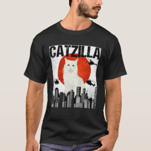 Camiseta Catzilla japonesa vintage Gato de angora turca