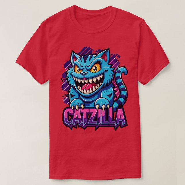 Camiseta Catzilla Kawaii Mascota (Diseño del anverso)