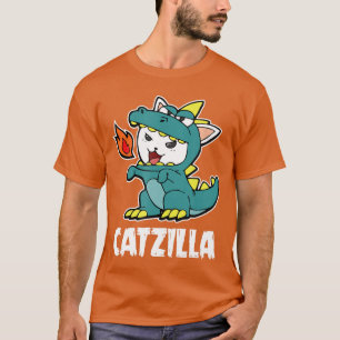 Camiseta Catzilla Kitten Dragon Cat Halloween Disstuve Tram