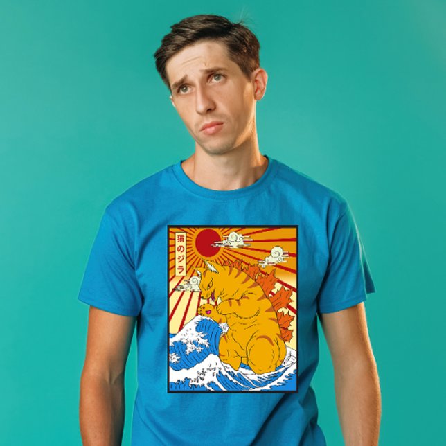 Camiseta Catzilla Off Kanagawa Funny Japanese Art Cat Graph (Subido por el creador)