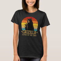 Catzilla Padre De Los Gatos Sunset Retro Vintage
