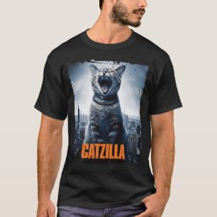 Camiseta Catzilla Roarando por Monstruo del Gato en el Skyl