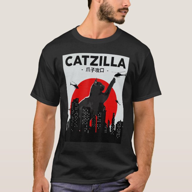 Camiseta Catzilla Shirt Catzilla Japan Cat Lovers Women Men (Anverso)
