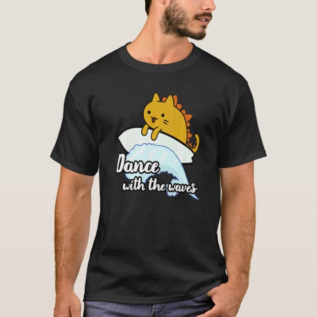 Camiseta Catzilla surfista Baila con las olas (Anverso)