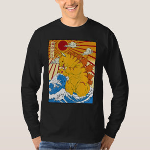 Camiseta Catzilla Vintage Cuate Cat Sunset japonés
