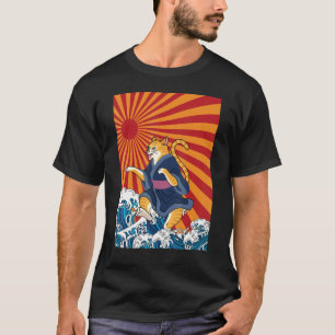 Camiseta Catzilla Vintage Cuate Cat Sunset japonés