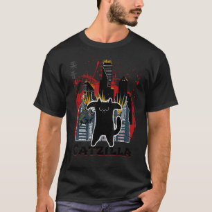 Camiseta Catzilla Vintage Gracioso Gato Amante, Gato