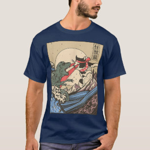 Camiseta Catzilla vs Kaiju vintage gracioso arte de gato li