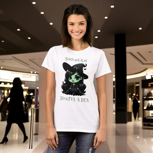 Camiseta Cauldron Couture: Glam verde y Spellbound (Glam green witch and saying fun everyday witchy t-shirt)