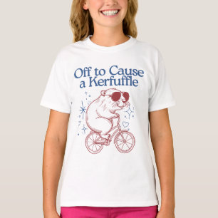 Camiseta Causar un castor gracioso en una bicicleta