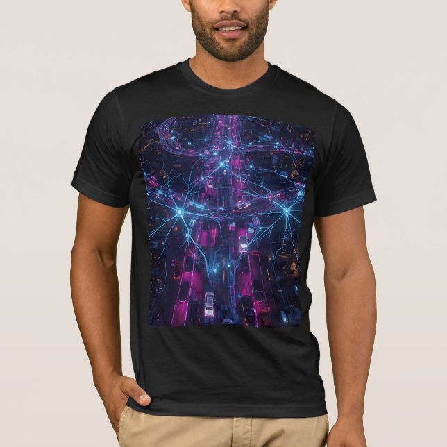Camiseta Caution: Neural Traffic Jam Ahead – Funny Neuro (Anverso)