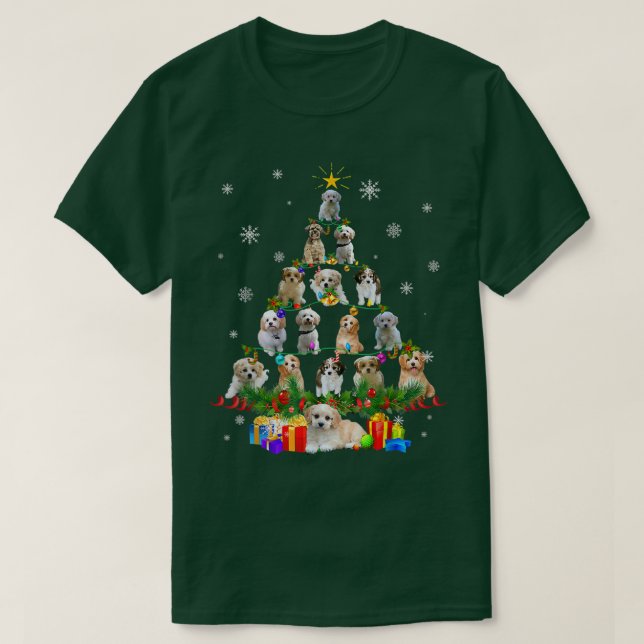 Camiseta Cavachon Christmas Tree Lights Funny Lover Dog Xma (Diseño del anverso)