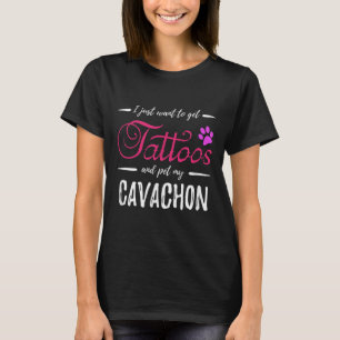 Camiseta Cavachon Dog Lover Tattoo Divertida Perra Mamá Reg