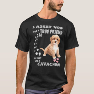 Camiseta Cavachon Dog Print Bichon King Charles Mom Dad Cut