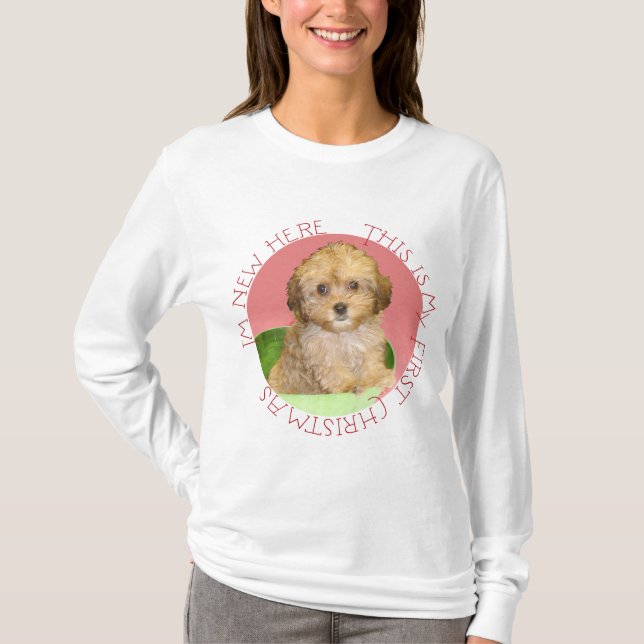 Camiseta Cavachon Puppy Primera Navidad (Anverso)