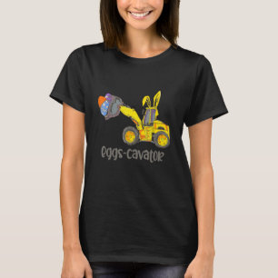 Camiseta Cavador de huevos Pascua Excavadora de conejito de