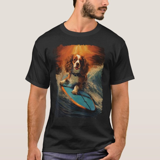 Camiseta Cavalier de perro de arte pop King Charles Spaniel (Anverso)