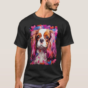 Camiseta Cavalier de perro de arte pop King Charles Spaniel