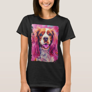 Camiseta Cavalier de perro de arte pop King Charles Spaniel