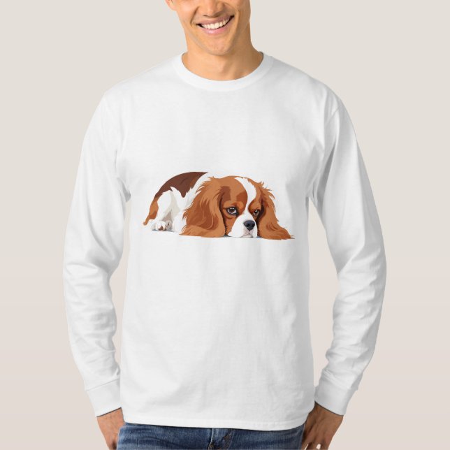 Camiseta Cavalier King Charles Adorable Animal Sleeping Fun (Anverso)