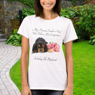 Camiseta Cavalier King Charles con rosas acosador personal