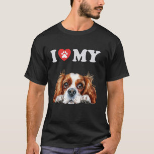 Camiseta Cavalier King Charles I Corazón a mi perro Gracios