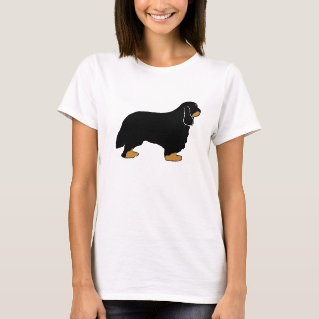 Camiseta Cavalier King Charles negro y tan silo (Anverso)