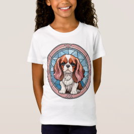 Camiseta Cavalier King Charles Pastel Vidrio Manchado Rosa