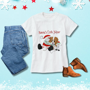 Camiseta Cavalier King Charles pequeño ayudante de Santa