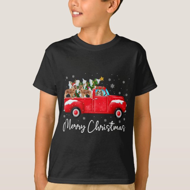 Camiseta Cavalier King Charles Red Truck Navidades Santa Xm (Anverso)