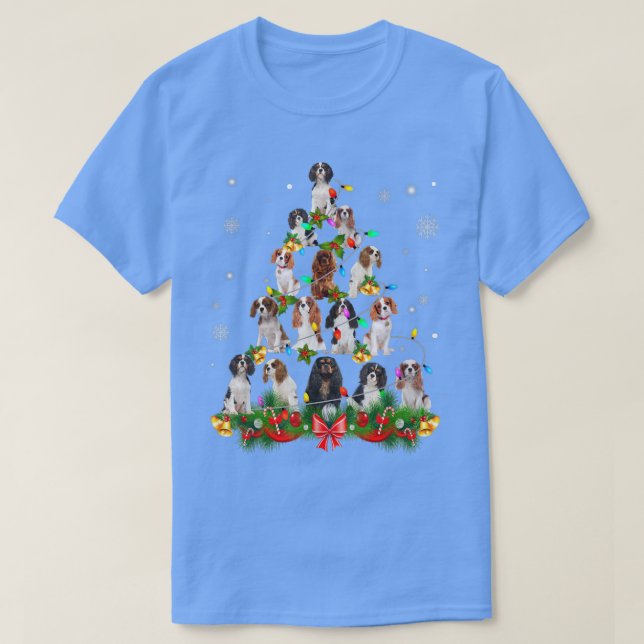 Camiseta Cavalier King Charles Spanie Christmas Tree Lights (Diseño del anverso)
