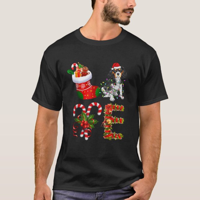 Camiseta Cavalier king charles spanie Navidades de perro Li (Anverso)