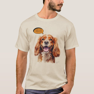 Camiseta Cavalier King Charles Spaniel alegre en acuarela