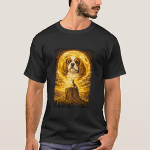 Camiseta Cavalier King Charles Spaniel aullando a la luna