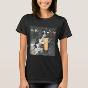 Camiseta Cavalier king charles spaniel bebiendo café helado