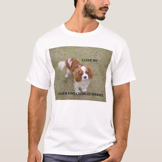 Camiseta Cavalier-king-charles-spaniel blenheim love w pic. (Anverso)