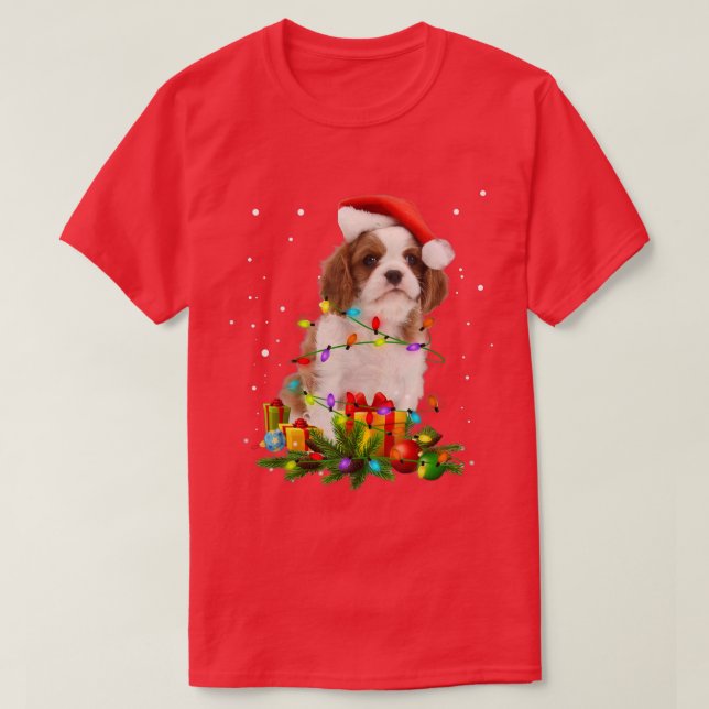 Camiseta Cavalier King Charles Spaniel Christmas Lights Xma (Diseño del anverso)