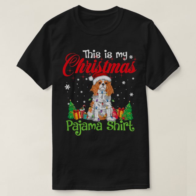 Camiseta Cavalier King Charles Spaniel Christmas Pajama Dog (Diseño del anverso)