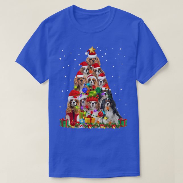 Camiseta Cavalier King Charles Spaniel Christmas Tree mas l (Diseño del anverso)
