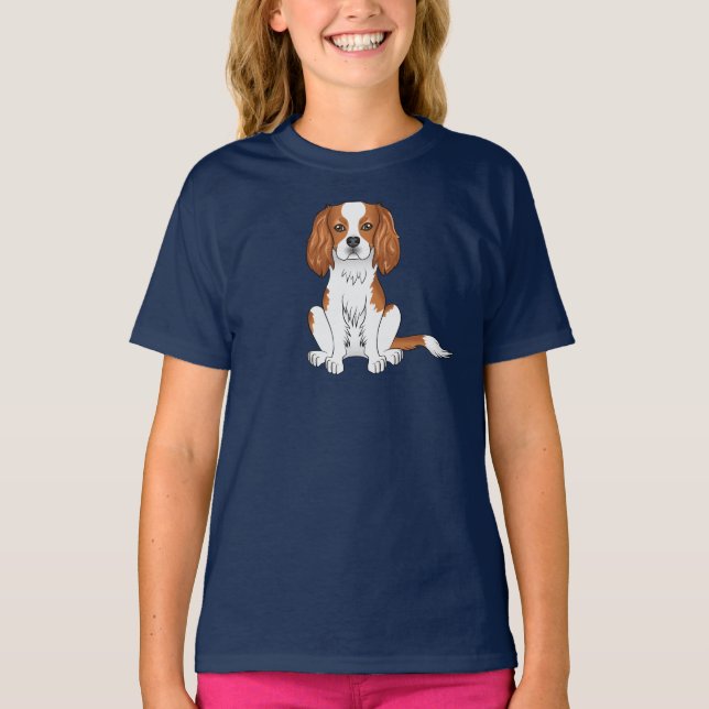 Camiseta Cavalier King Charles Spaniel de Blenheim sentado (Anverso)