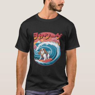 Camiseta Cavalier King Charles Spaniel Dog Kanagawa Wave