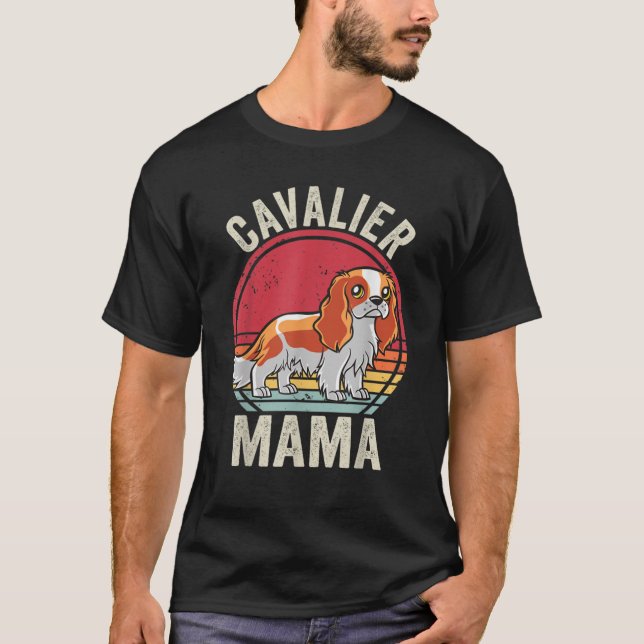 Camiseta Cavalier King Charles Spaniel Dog Mom Cavalier Mam (Anverso)