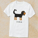 Camiseta Cavalier King Charles Spaniel Dog Personalizado<br><div class="desc">Cute Black y Tan Cavalier King Charles Spaniel diseño de perro para los amantes de los animales. Arte original de Nic Squirrell. Cambie el nombre o el texto a personalizar.</div>