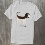 Camiseta Cavalier King Charles Spaniel Dog Personalizado<br><div class="desc">Cute Tricolor Cavalier King Charles Spaniel diseño de perro para los amantes de los animales. Arte original de Nic Squirrell. Cambie el nombre o el texto a personalizar.</div>