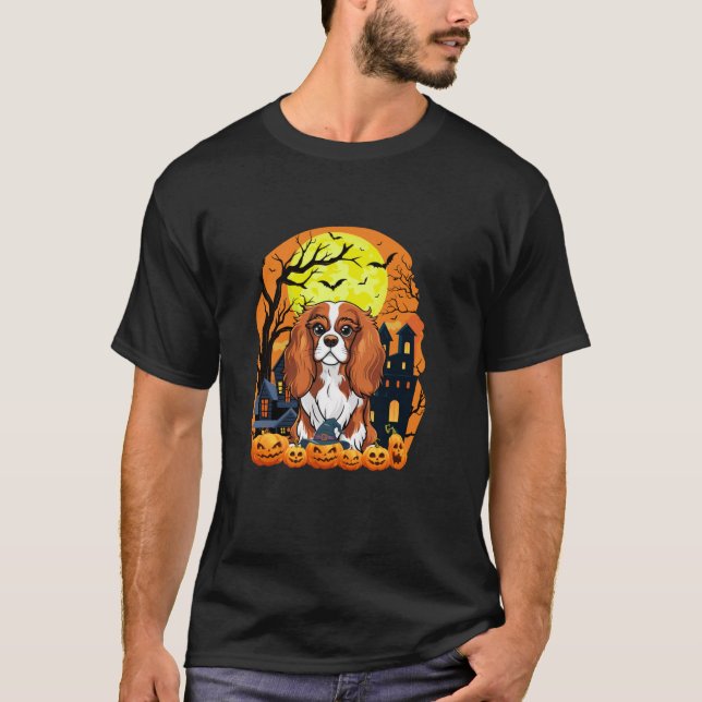 Camiseta Cavalier King Charles Spaniel Dog Pumpkins Hallowe (Anverso)
