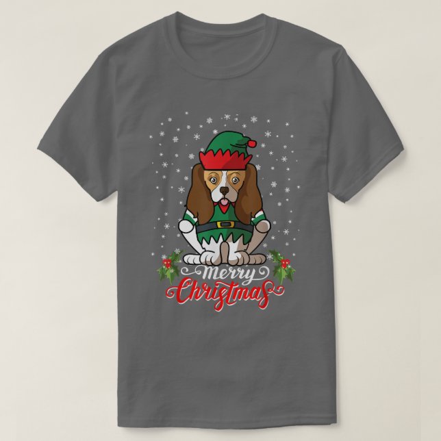 Camiseta Cavalier King Charles Spaniel Dog saluda a Merry C (Diseño del anverso)