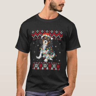 Camiseta Cavalier King Charles Spaniel Dog Santa Hat Ugly C